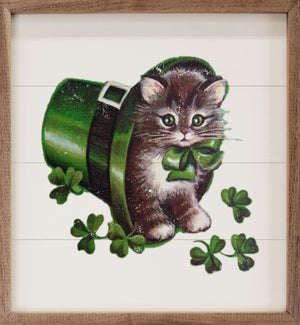 Lucky Charm Cat In Hat White